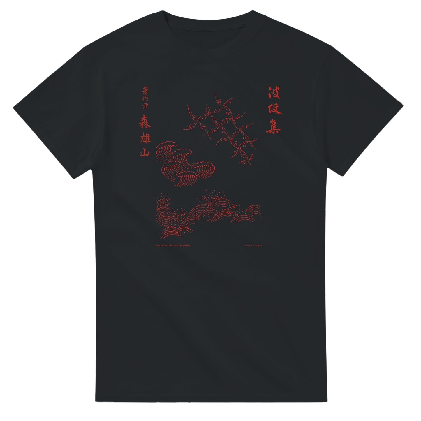 T-shirt motif N°50 Hamonshū premier volume (上), par Mori Yūzan (1903) - Couleur Noir