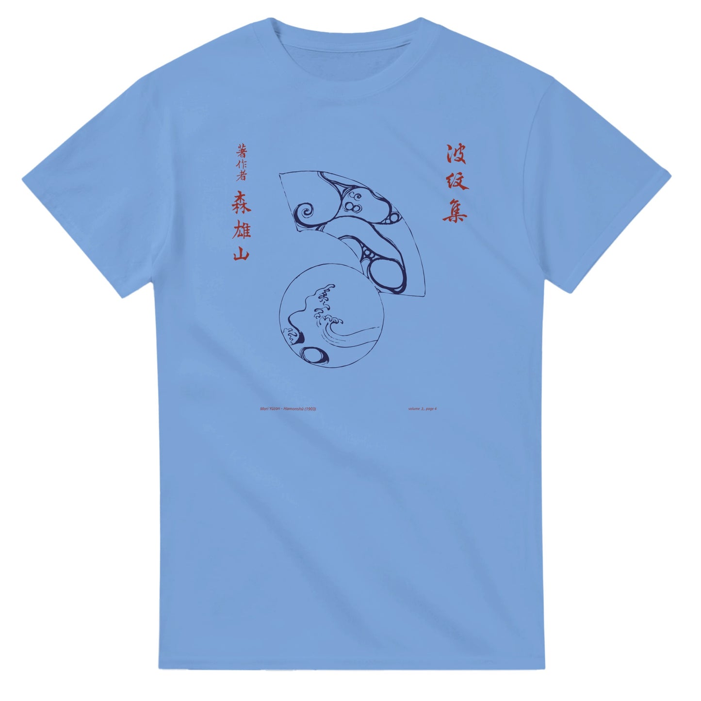 T-shirt motif N°52 Hamonshū premier volume (上), par Mori Yūzan (1903) - Couleur Bleu ciel