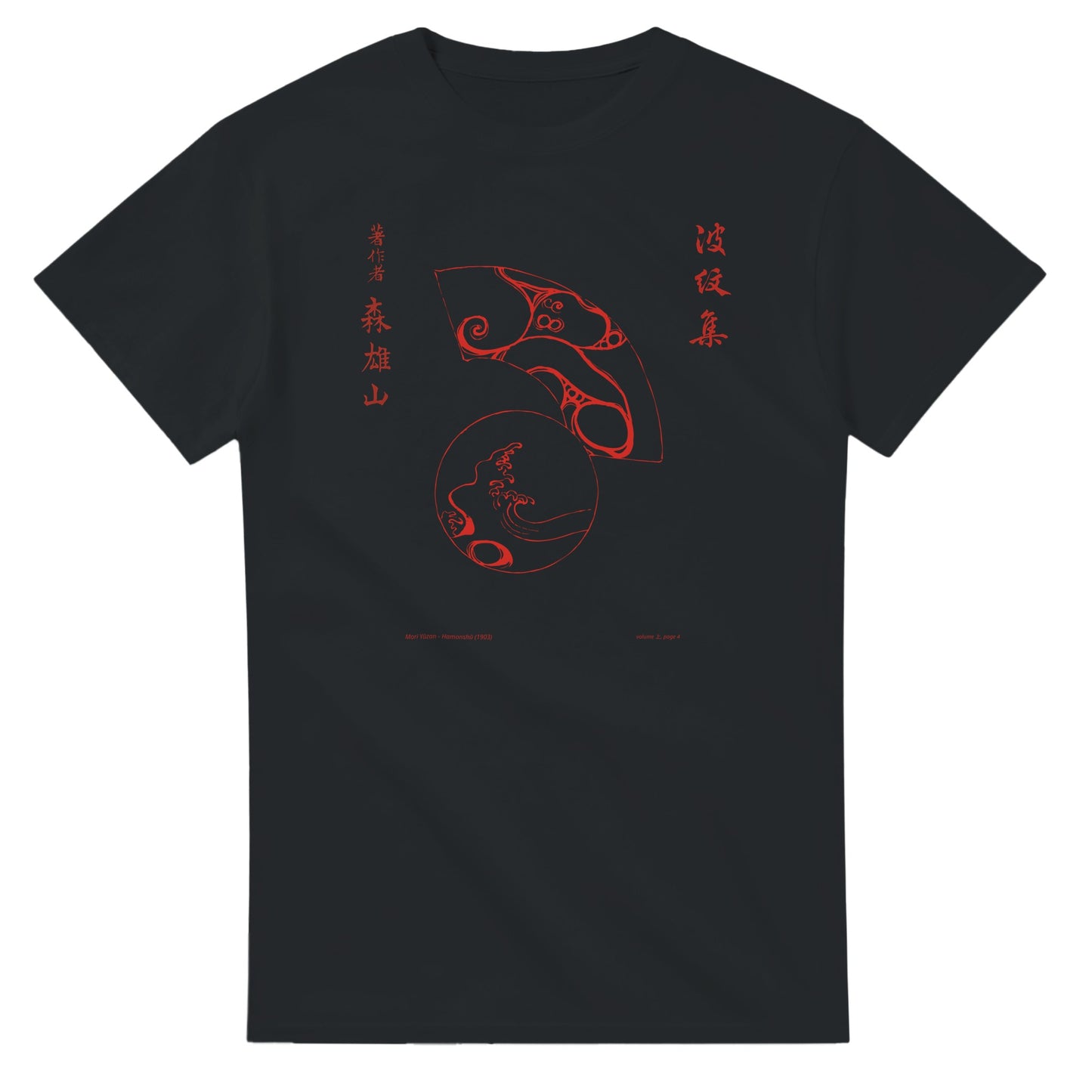 T-shirt motif N°52 Hamonshū premier volume (上), par Mori Yūzan (1903) - Couleur Noir