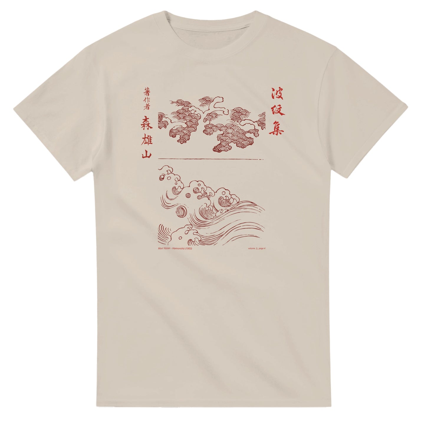 T-shirt motif N°6 Hamonshū premier volume (上), par Mori Yūzan (1903) - Couleur Sable