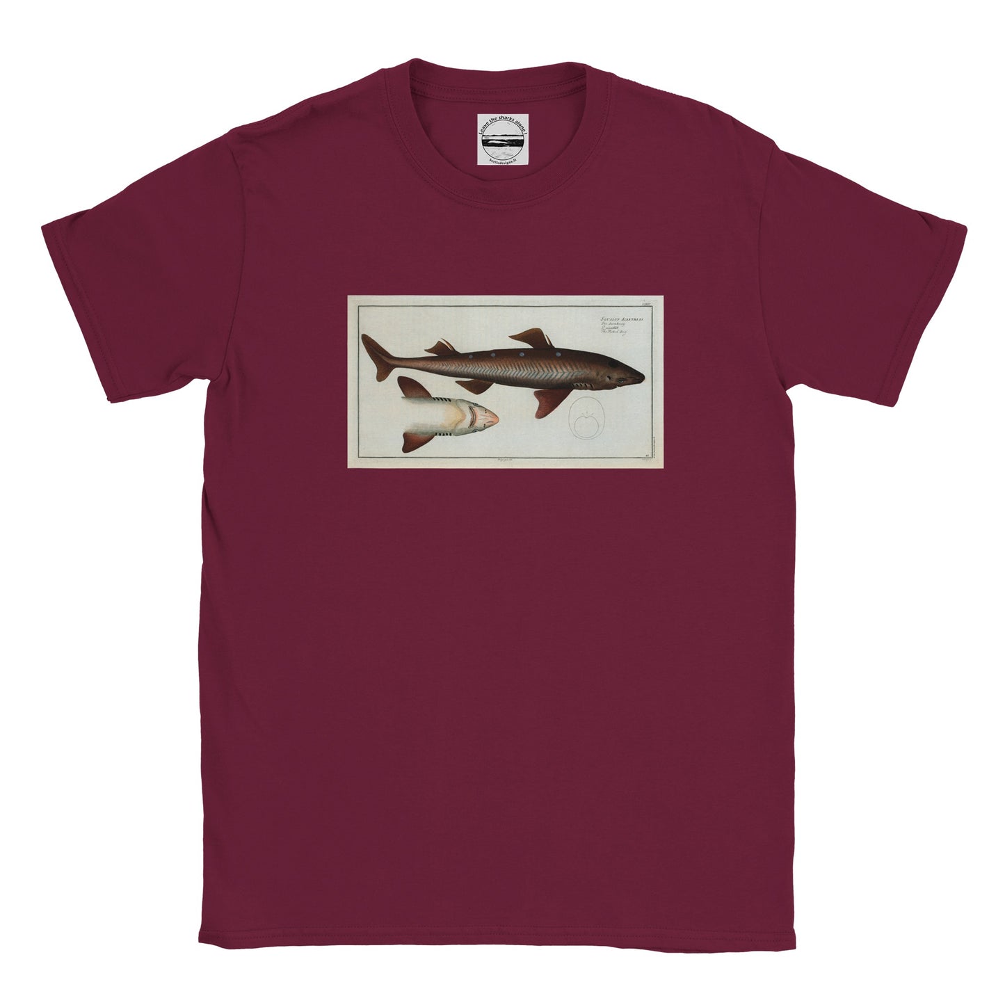 T-Shirt Requin «L'Aiguillât» - Squalus Acanthias - Couleur Bordeaux