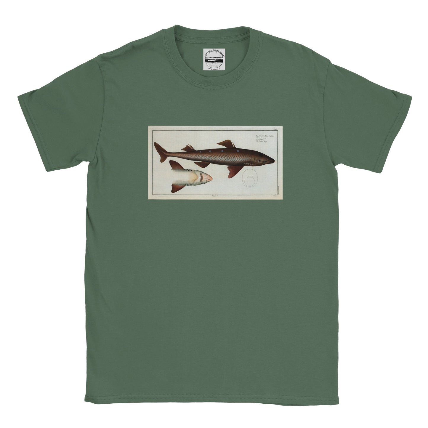 T-Shirt Requin «L'Aiguillât» - Squalus Acanthias - Couleur Vert trellis