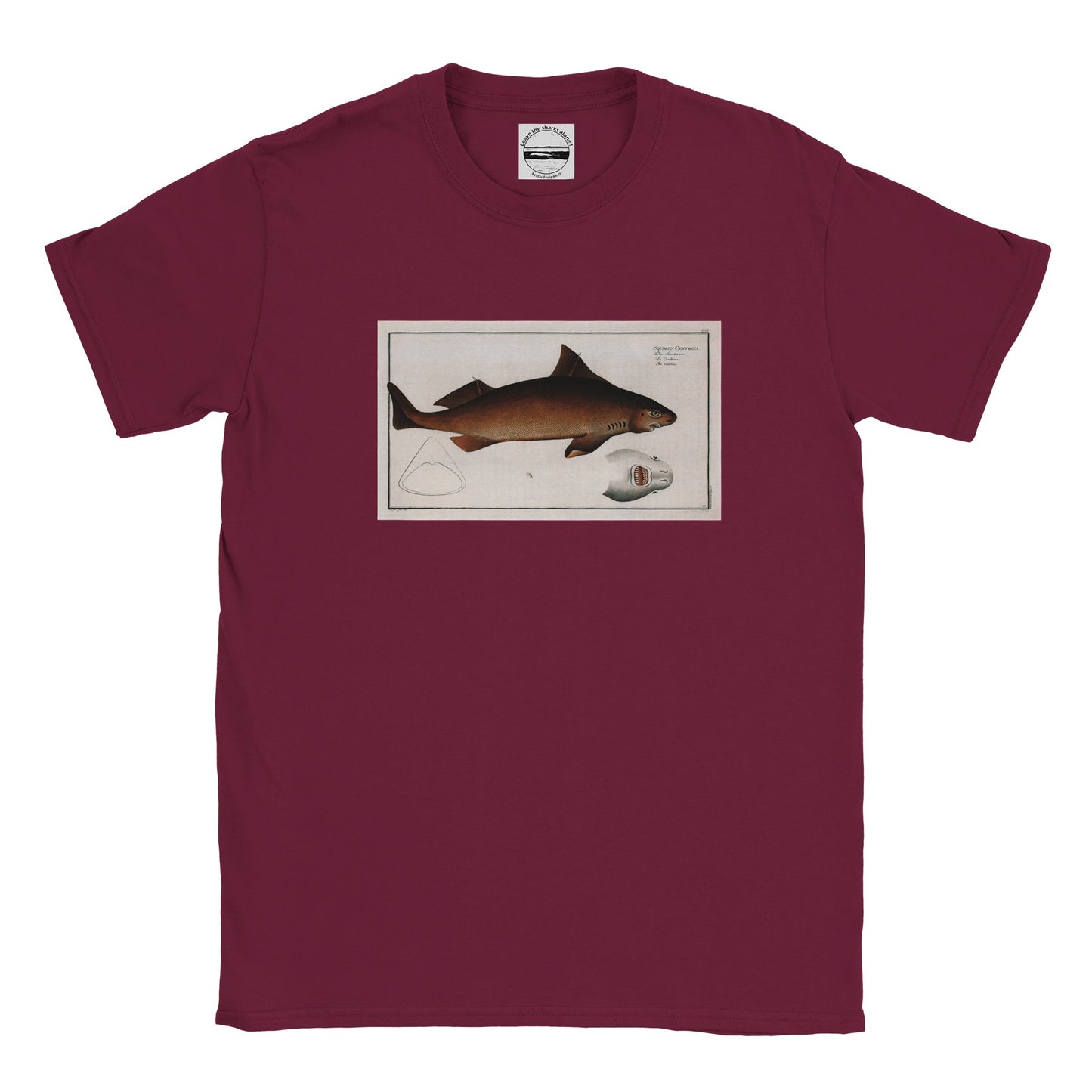 T-Shirt Requin «La Centrine» - Squalus Centrina - Couleur Bordeaux