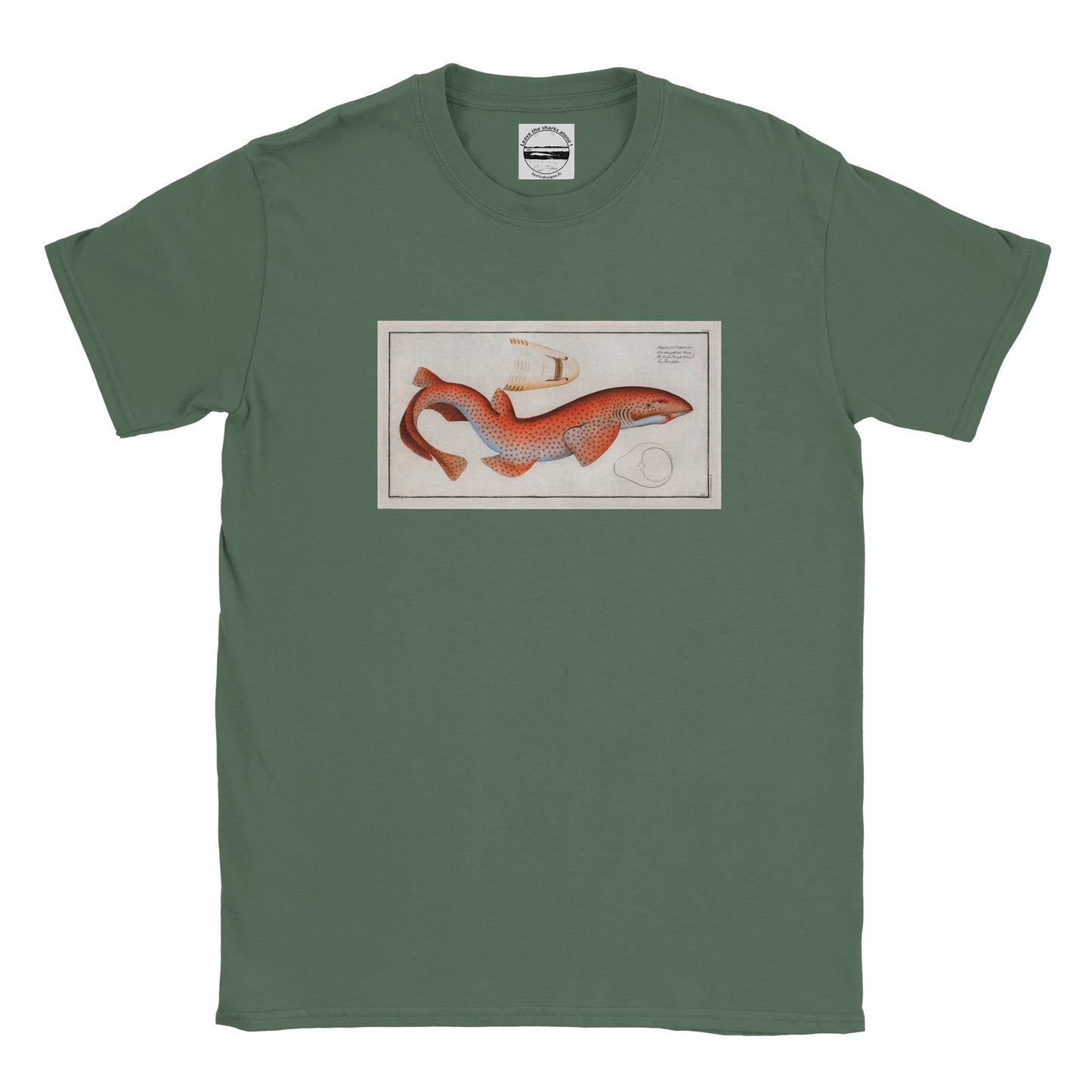 T-Shirt Requin «La Roussette» - Squalus Catulus - Couleur Vert trellis