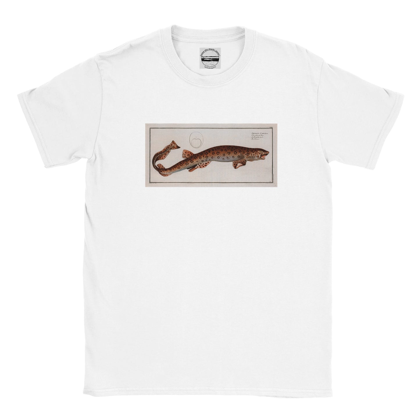 T-Shirt Requin «La Roussette tigrée» - Squalus Canicula - Couleur Blanc