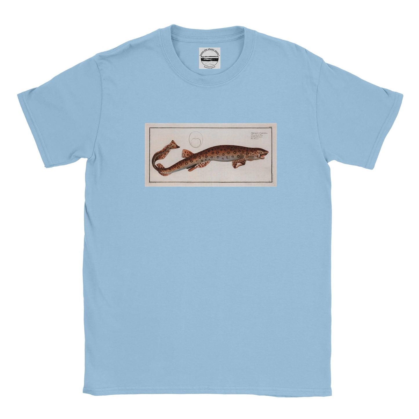 T-Shirt Requin «La Roussette tigrée» - Squalus Canicula - Couleur Bleu clair