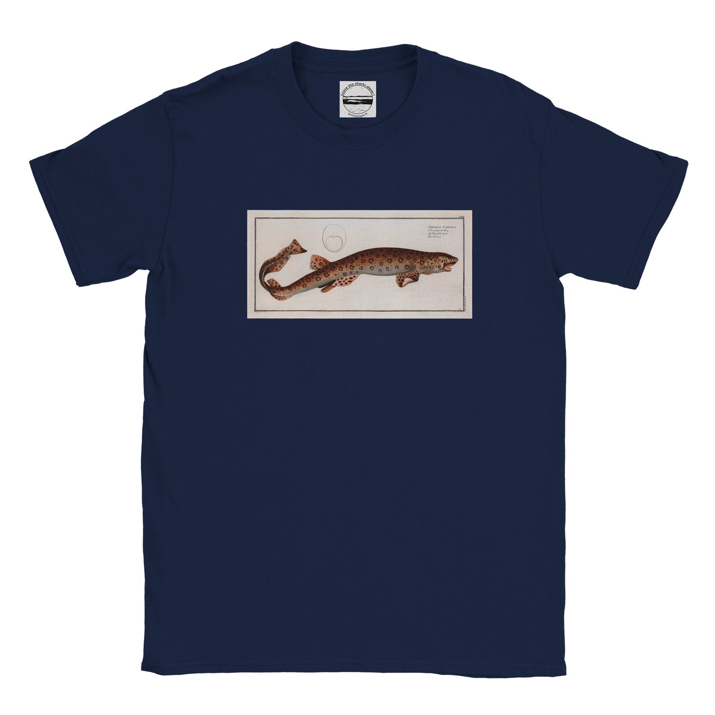 T-Shirt Requin «La Roussette tigrée» - Squalus Canicula - Couleur Bleu marine
