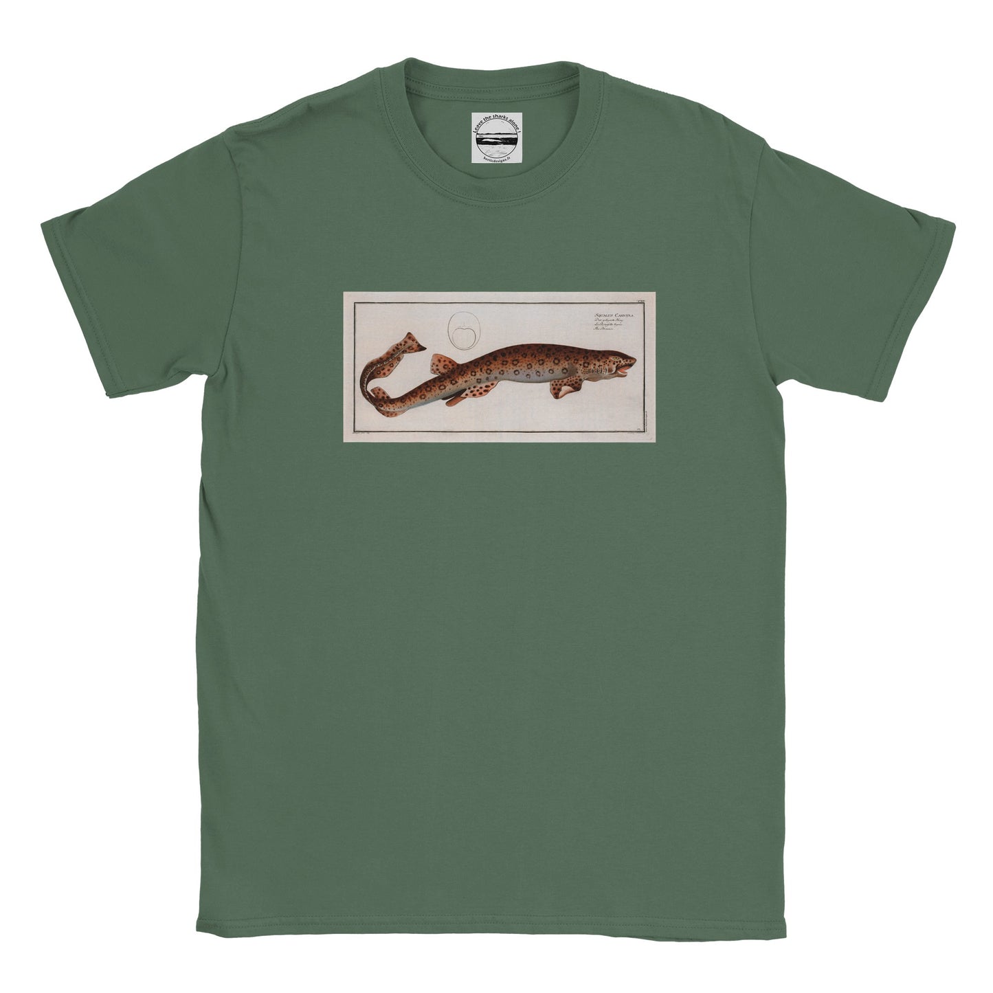 T-Shirt Requin «La Roussette tigrée» - Squalus Canicula - Couleur Vert trellis