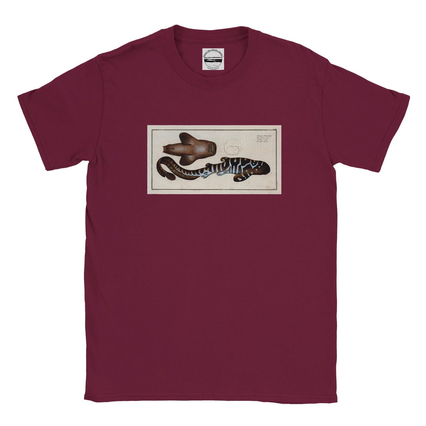 T-Shirt Requin «Le Barbu» - Squalus Fasciatus - Couleur Bordeaux