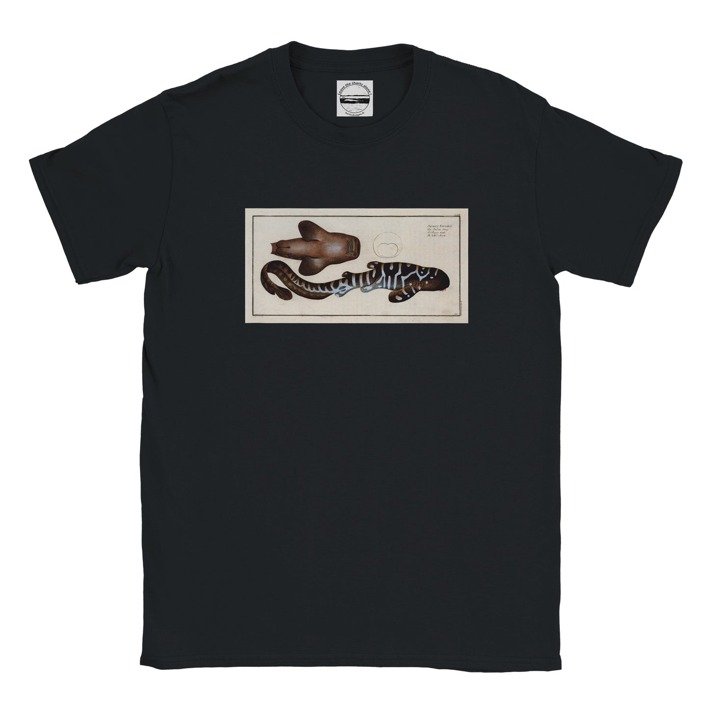 T-Shirt Requin «Le Barbu» - Squalus Fasciatus - Couleur Noir