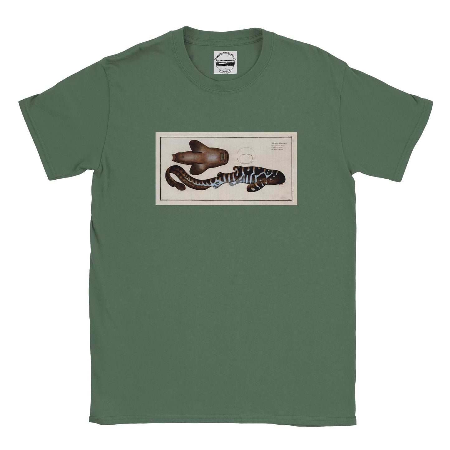 T-Shirt Requin «Le Barbu» - Squalus Fasciatus - Couleur Vert trellis