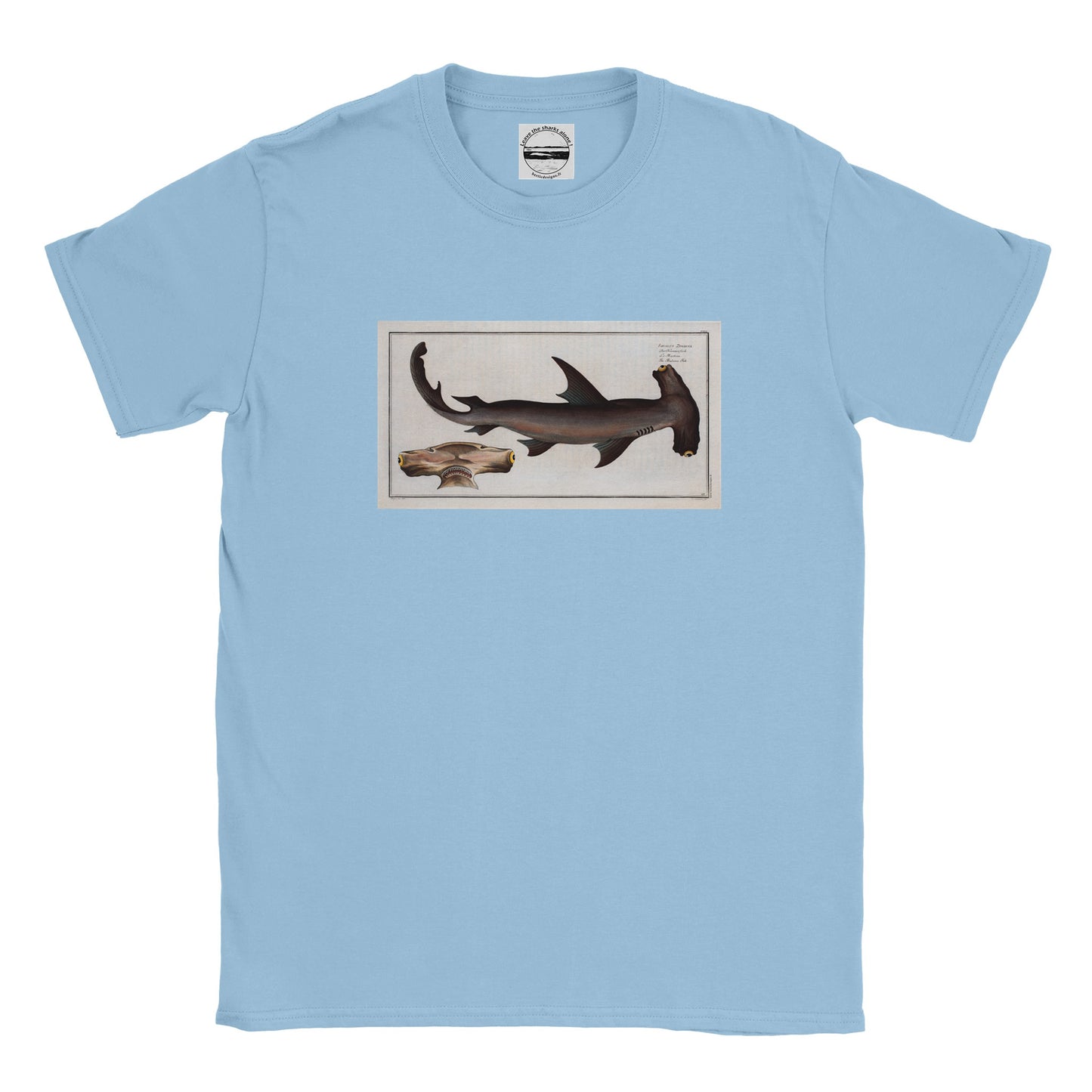 T-Shirt Requin «Le Marteau» - Squalus Zygaena - Couleur Bleu clair