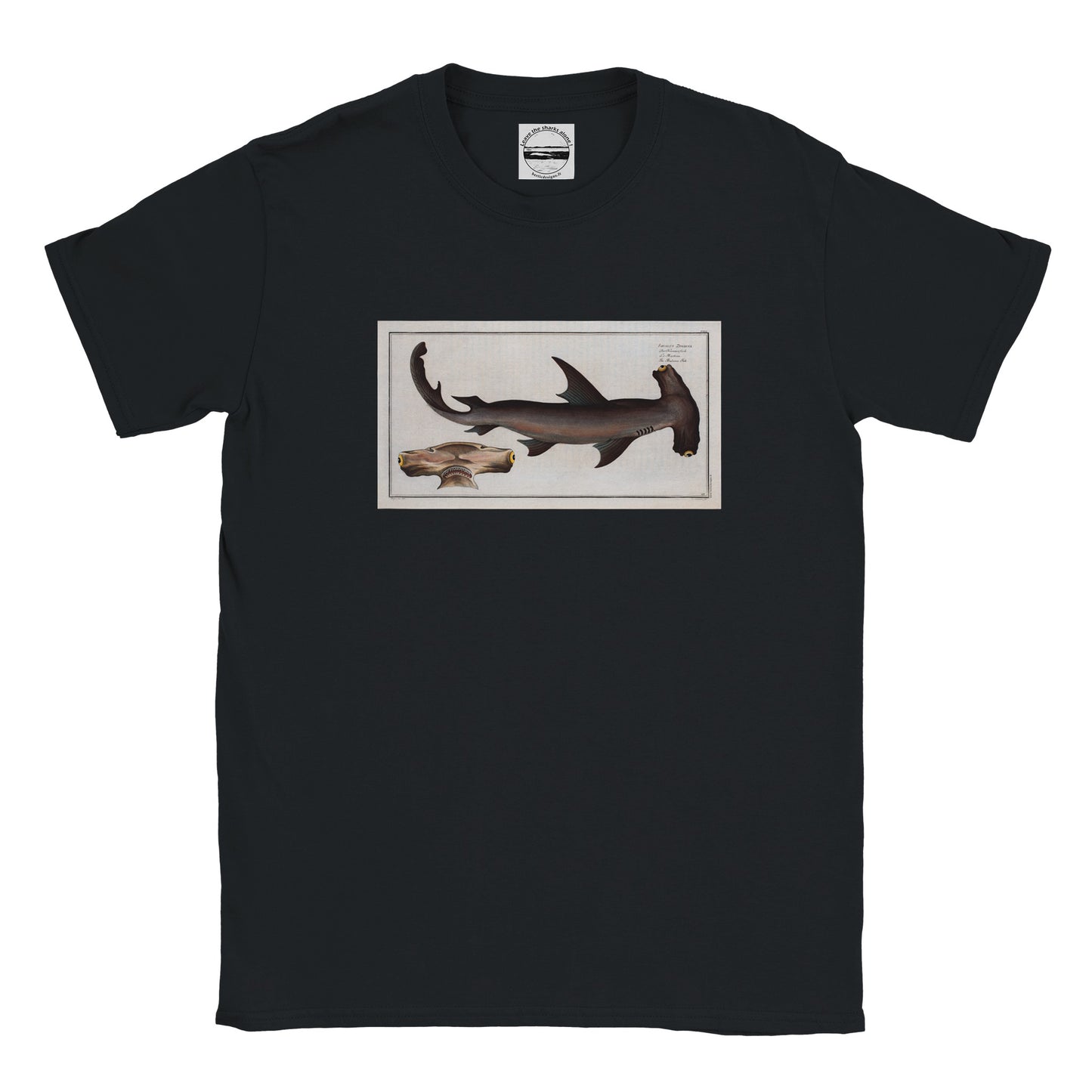 T-Shirt Requin «Le Marteau» - Squalus Zygaena - Couleur Noir