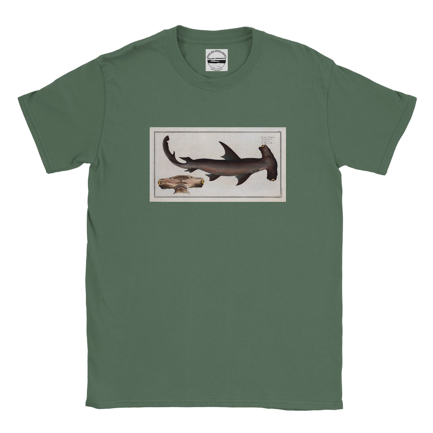 T-Shirt Requin «Le Marteau» - Squalus Zygaena - Couleur Vert trellis