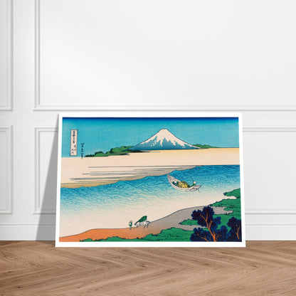 Estampe La Tama dans la province de Musashi - Katsushika Hokusai. Estampe japonaise de Katsushika Hokusai représentant le Mont Fuji au-dessus d'une rivière avec un bateau. Image d'illustration 8