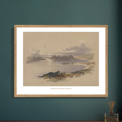 Gravure ancienne du Nil près de Wadi Dabod avec crocodiles, David Roberts. Lithographie d'une scène sur le Nil près de Wadi Dabod, montrant des crocodiles sur la rive et des ruines antiques à l'horizon Image d'illustration 7
