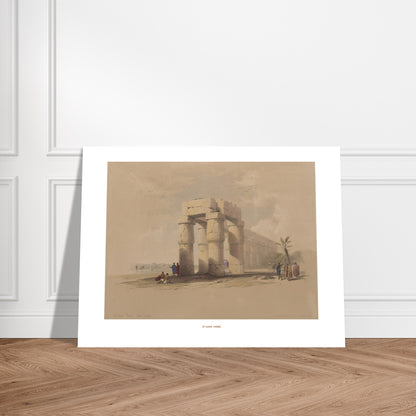 Illustration ancienne : Ruines de Louxor à Thèbes - David Roberts. Lithographie ancienne représentant les ruines de Louxor, Thèbes, avec des colonnes imposantes et quelques personnages. Image d'illustration 7