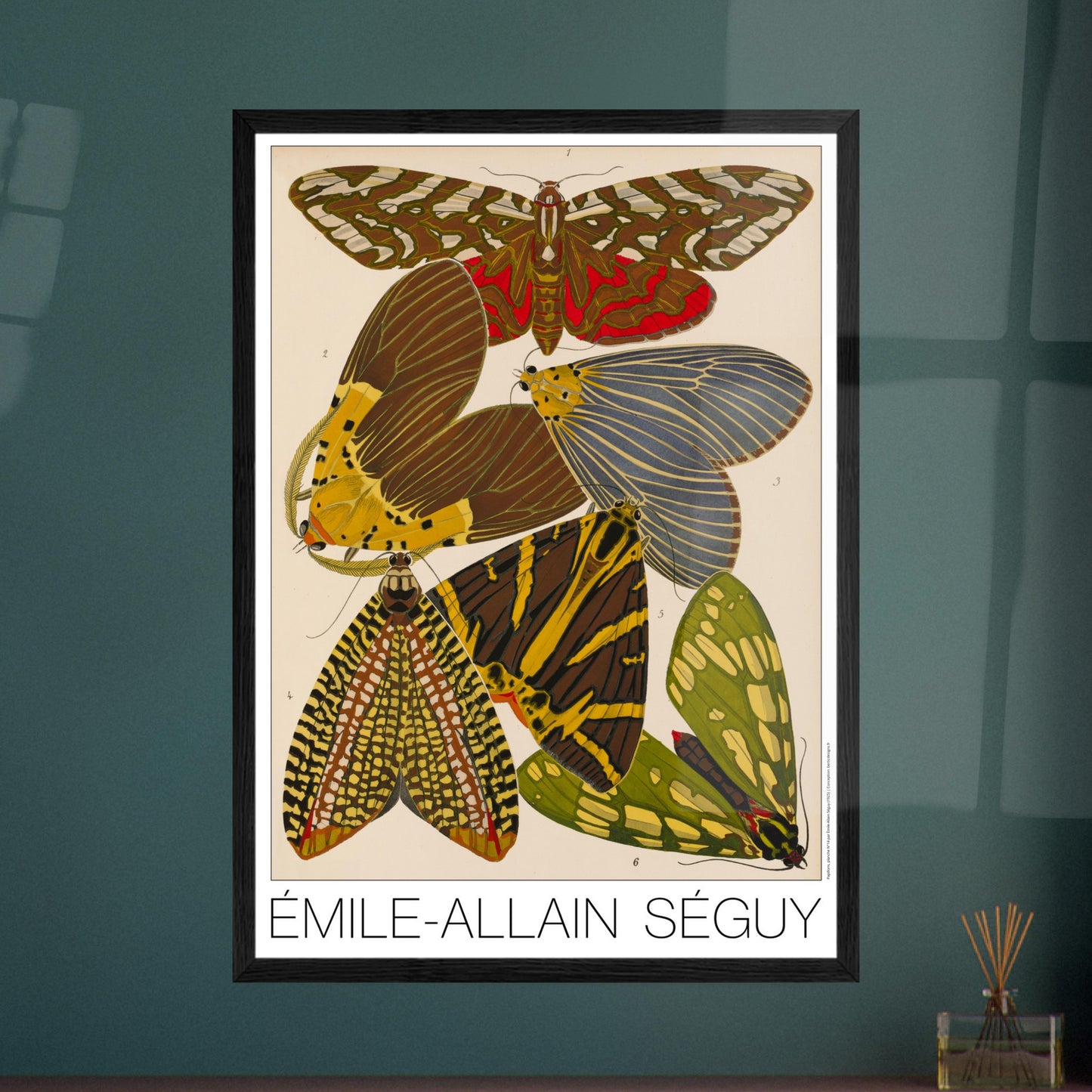 Illustration de six papillons Art déco par Émile-Allain Séguy. Illustration d'Émile-Allain Séguy présentant six papillons aux motifs variés et colorés, dont des teintes de brun, jaune, vert et bleu. Image d'illustration 7