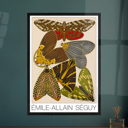 Illustration de six papillons Art déco par Émile-Allain Séguy. Illustration d'Émile-Allain Séguy présentant six papillons aux motifs variés et colorés, dont des teintes de brun, jaune, vert et bleu. Image d'illustration 7