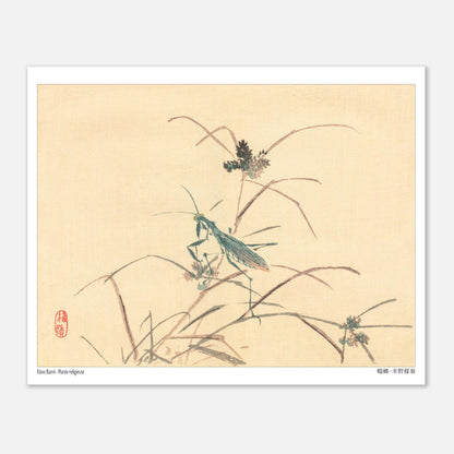 Mante religieuse - Kōno Bairei - Taille 20x25 cm