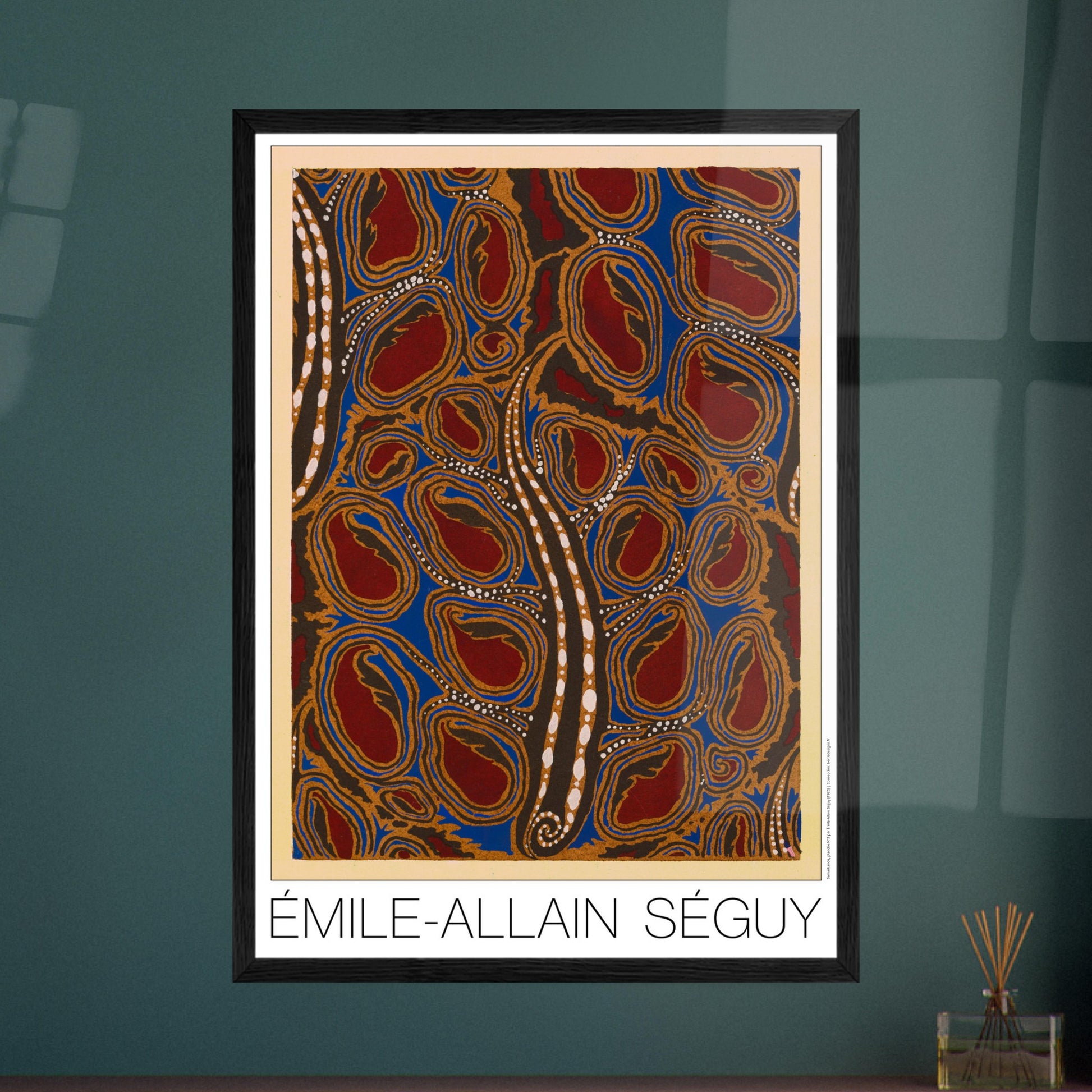 Médaillons bruns sur fond rouge - Samarkande, motifs orientaux par Émile-Allain Séguy - image 53865735881037