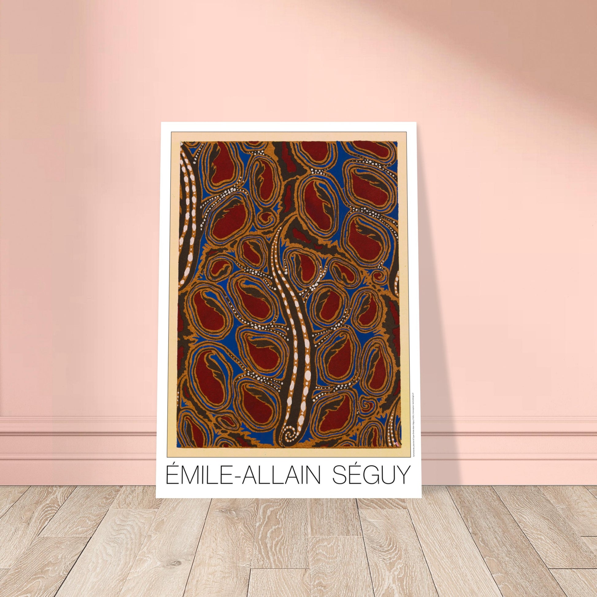 Médaillons bruns sur fond rouge - Samarkande, motifs orientaux par Émile-Allain Séguy - image 53865735913805