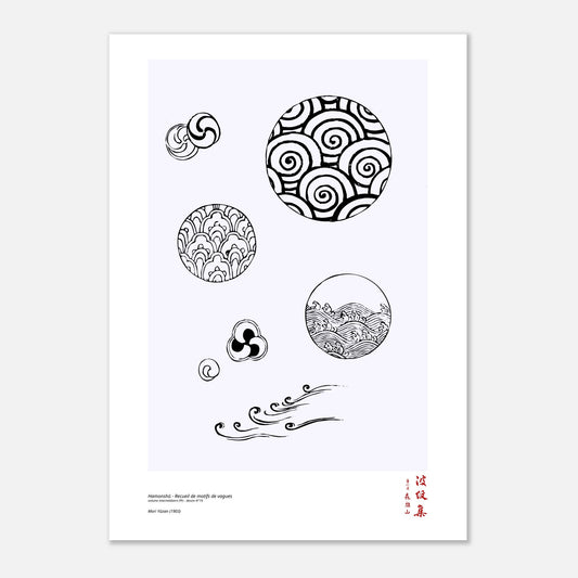 Motif N°19 du volume intermédiaire (中) du recueil Hamonshū, par Mori Yūzan - Taille 59,4x84,1 cm (A1)