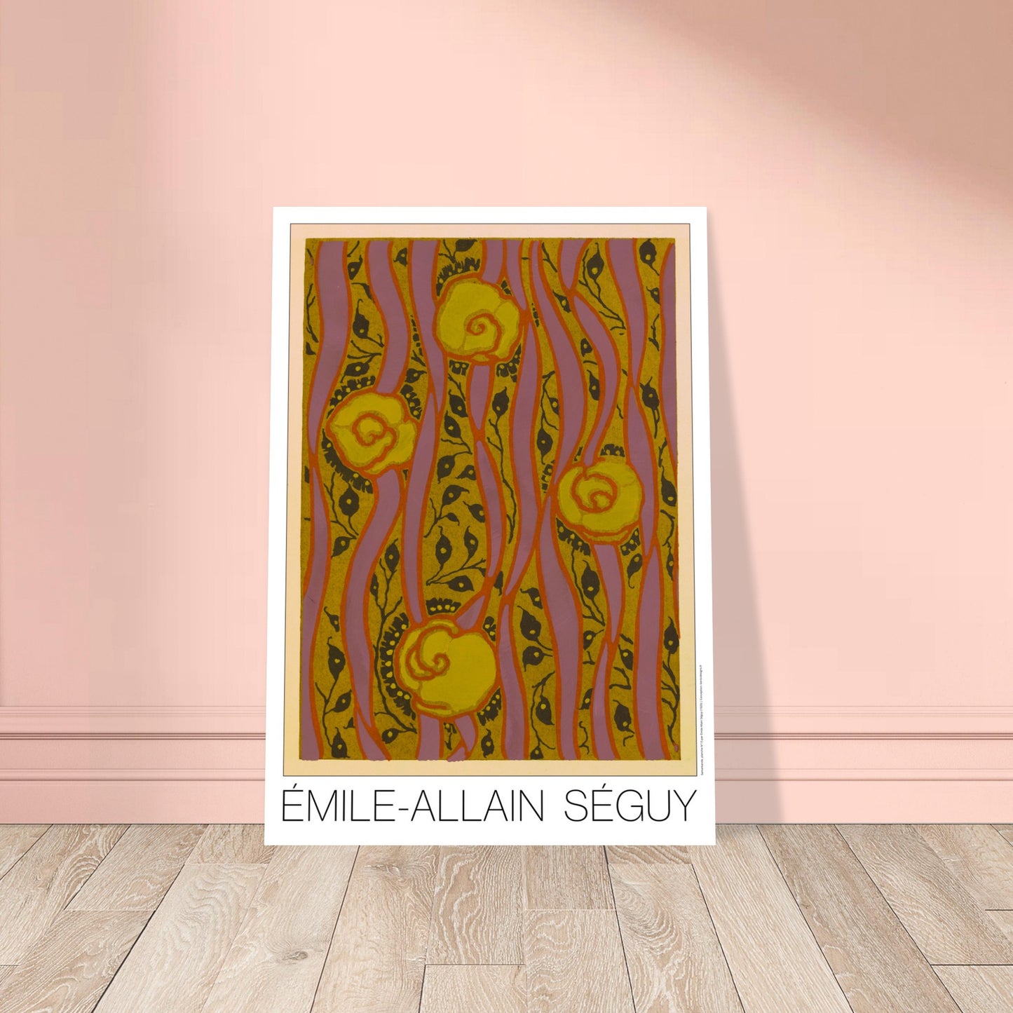 Motifs jaunes sur fond rose - Samarkande, motifs orientaux par Émile-Allain Séguy - image 53865772122445