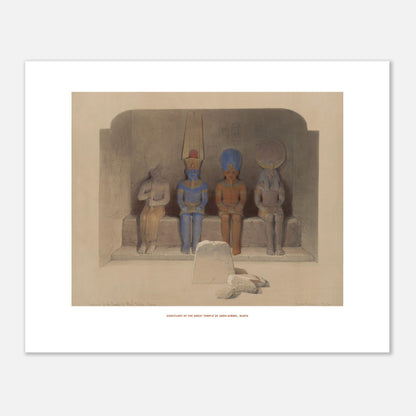 Planche ancienne : Scène sur le Nil près de Wadi Dabod par David Roberts (40x50 cm). Scène sur le Nil près de Wadi Dabod, avec des crocodiles sur la rive, des personnages, des palmiers et des formations rocheuses à l'horizon.