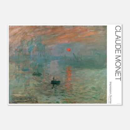 Illustrazione di Impressione, levar del sole di Claude Monet (21x29,7 cm (A4)). Impressione, levar del sole di Claude Monet, che raffigura un porto nebbioso all'alba con barche e strutture industriali.