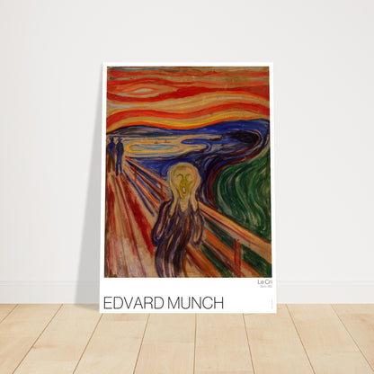L'urlo, riproduzione dell'opera espressionista di Edvard Munch. Dipinto espressionista che raffigura un personaggio con il volto sfigurato dall'angoscia, con le mani premute sulle orecchie, su un ponte al tramonto.