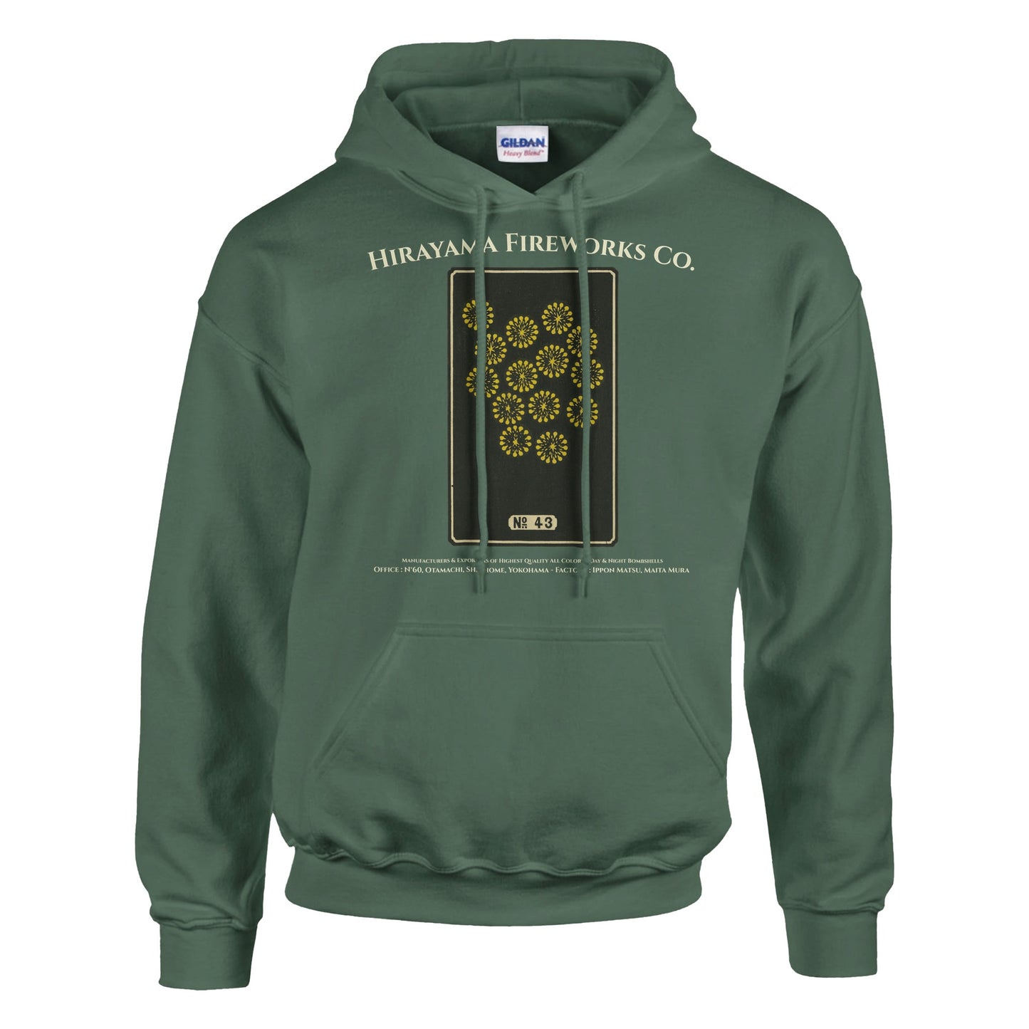 Sweat Hirayama Fireworks Co, modèle n°43 - Couleur Vert trellis