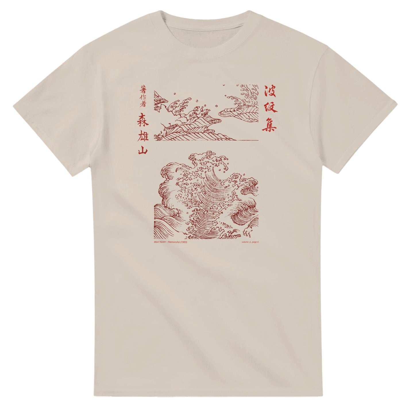 T-shirt motif N°18 Hamonshū premier volume (上), par Mori Yūzan (1903) - Couleur Sable