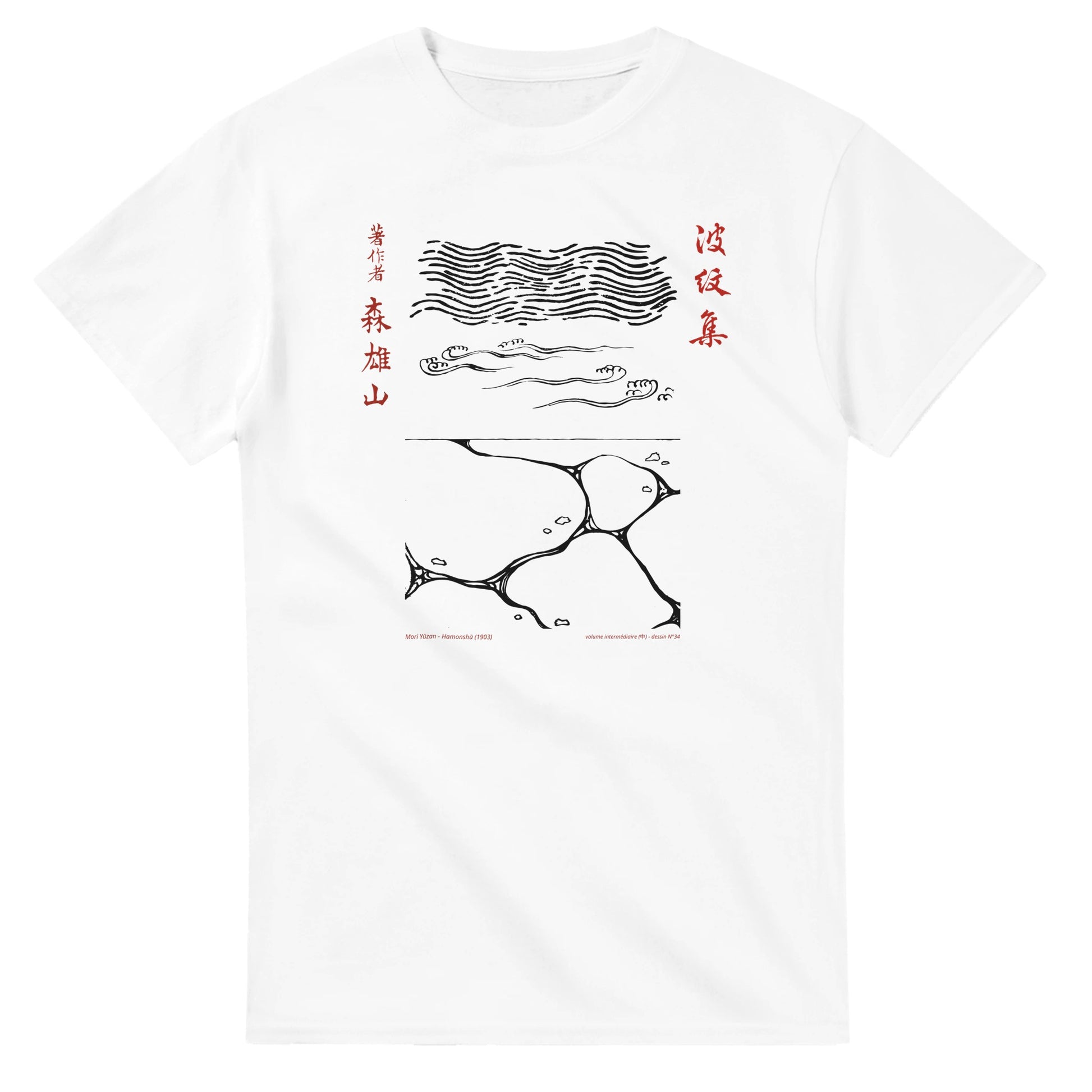 T-shirt motif N°34 Hamonshū volume intermédiaire (中), par Mori Yūzan (1903) - Couleur Blanc