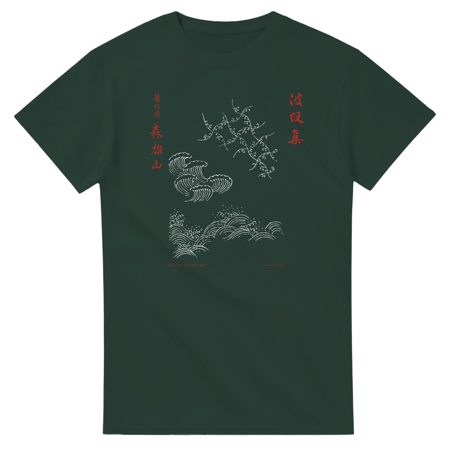 T-shirt motif N°50 Hamonshū premier volume (上), par Mori Yūzan (1903) - Couleur Vert forêt
