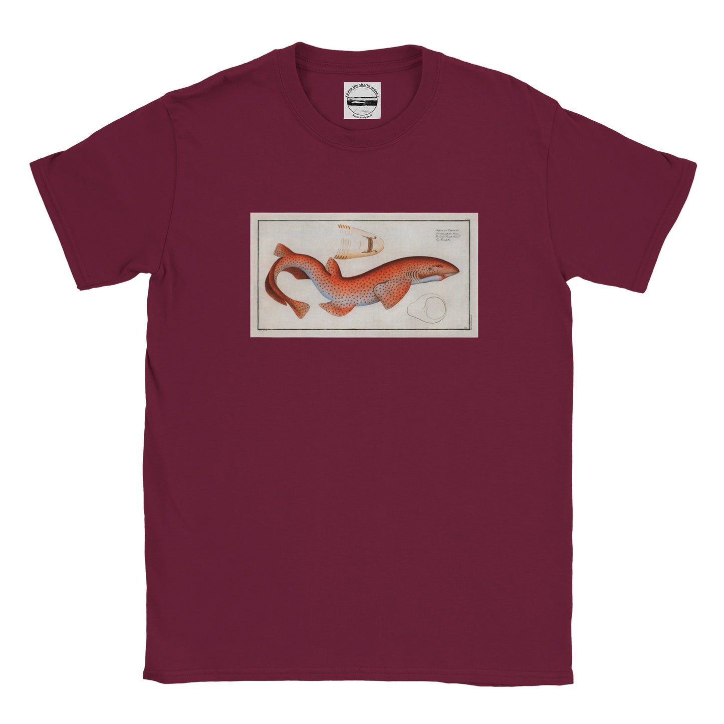 T-Shirt Requin «La Roussette» - Squalus Catulus - Couleur Bordeaux