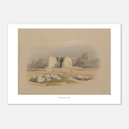 Illustration du Temple de Tafa en Nubie - David Roberts (42x59,4 cm (A2)). Lithographie ancienne du temple de Tafa en Nubie, une structure en pierre avec des colonnes et des décombres autour, dans un paysage désertique.