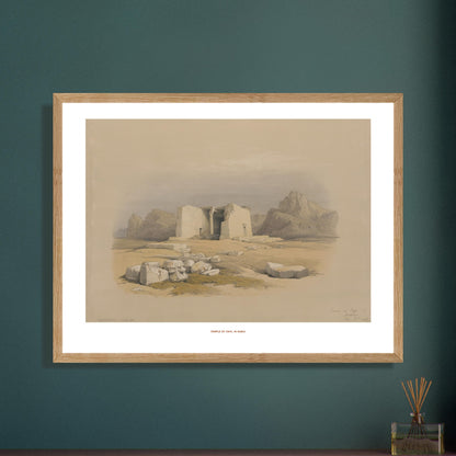 Illustration du Temple de Tafa en Nubie - David Roberts. Lithographie ancienne du temple de Tafa en Nubie, une structure en pierre avec des colonnes et des décombres autour, dans un paysage désertique. Image d'illustration 6
