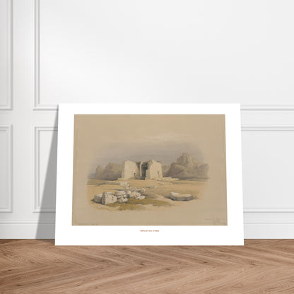 Illustration du Temple de Tafa en Nubie - David Roberts. Lithographie ancienne du temple de Tafa en Nubie, une structure en pierre avec des colonnes et des décombres autour, dans un paysage désertique. Image d'illustration 7