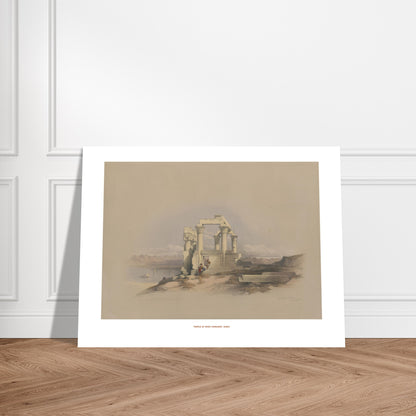 Temple de Wadi Kardassy, Nubie - une touche de mystère et d'histoire pour votre décoration - David Roberts, Egypte et Nubie 1838. Lithographie ancienne représentant les ruines d'un temple à colonnes à Wadi Kardassy, Nubie, avec un plan d'eau et des montagnes en arrière-plan. Image d'illustration 7