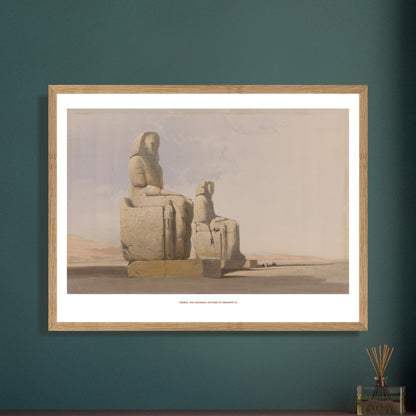 Thèbes. Les statues colossales d'Amenhotep III - lithographie de David Roberts (1838). - image 52912263659853
